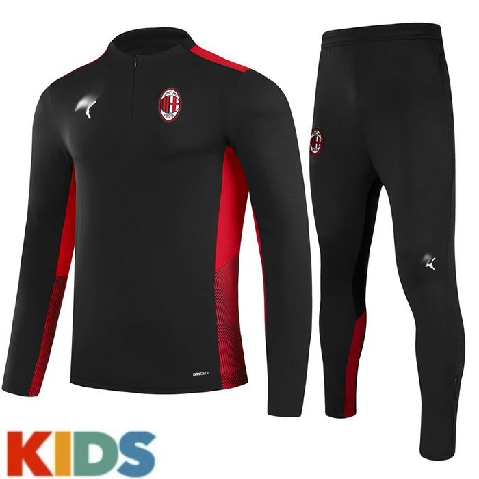 21-22 AC Milan Black Kids Edition Classic Jacket Training Suit (Top+Pant)-6949757