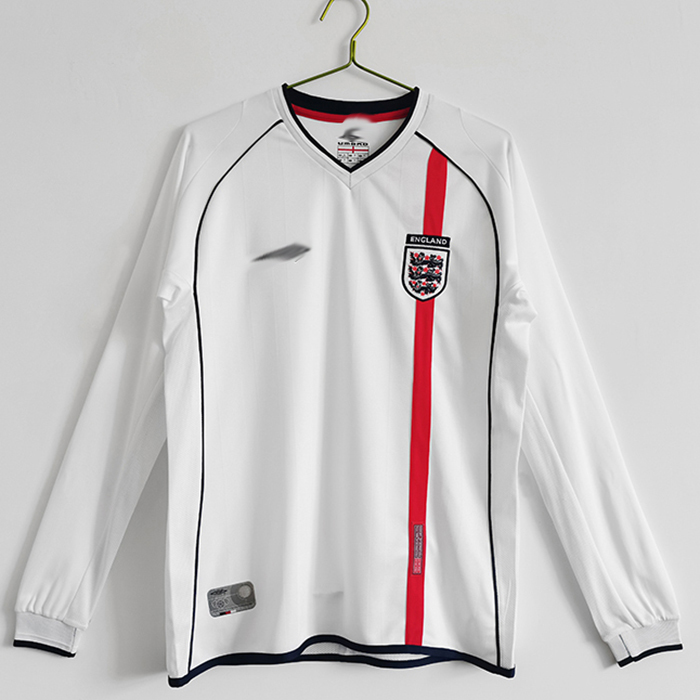 2002 England Retro Home Long Sleeve Jersey version short sleeve-2603821
