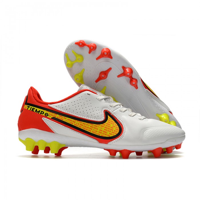 Tiempo Legend 9 AG Soccer Shoes White Red-5126746