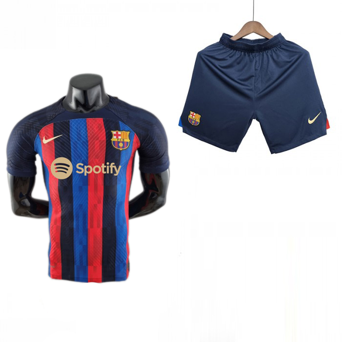 22/23 Barcelona Navy Blue kit Training Suit Shorts Kit Jersey (Shirt + Short)-9836469