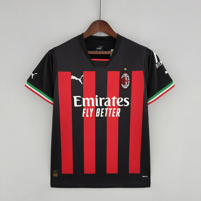 22/23 AC Milan Home Red Black Jersey version short sleeve-5040798