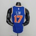 75th Anniversary Lin #17 New York Knicks Blue NBA Jersey-2950611