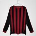 2009/10 Retro AC Milan Home Black Red Long Jersey version Long sleeve-6890431