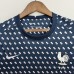 2022 World Cup National Team France Training Suit Navy Blue Jersey version short sleeve-5309110