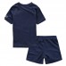 22/23 Kids Paris Saint-Germain PSG Home Navy Blue Kids suit short sleeve kit Jersey (Shirt + Short )-7256280