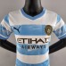 22/23 kids kit Manchester City home Blue Kids suit short sleeve kit Jersey (Shirt + Short + Sock )-455465