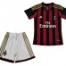 2013/14 Retro AC Milan Home suit short sleeve kit Jersey (Shirt + Short +Short)-3263688
