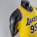 75th Anniversary TOSCANO #95 Los Angeles Lakers Yellow NBA Jersey-4148365
