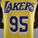 75th Anniversary TOSCANO #95 Los Angeles Lakers Yellow NBA Jersey-4148365