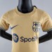 22/23 Barcelona kids kit Away Gold Kids suit short sleeve kit Jersey (Shirt + Short )-6541918