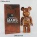 Bearbrick Mars MARS building block bear 400% trendy play doll doll violent bear decoration ornaments-Brown-4627163