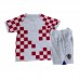 22/23 Croatia kids kit Home White Red Kids suit short sleeve kit Jersey (Shirt + Short + Sock )-176468