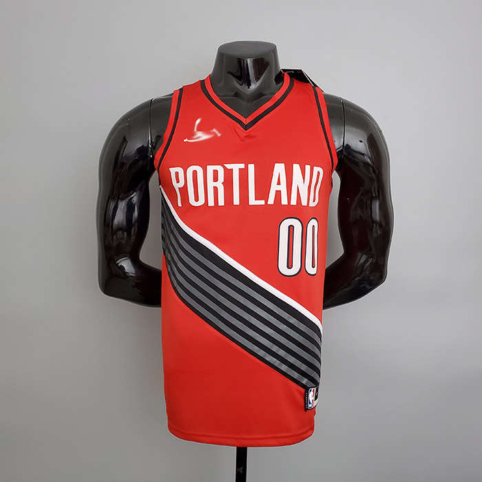 Trail blazer Anthony #00 (JORDAN style) red NBA jersey-5791124