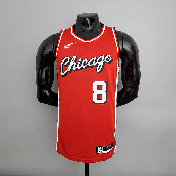 2022 Chicago Bulls LaVine #8 City Edition Red NBA Jersey-9663471