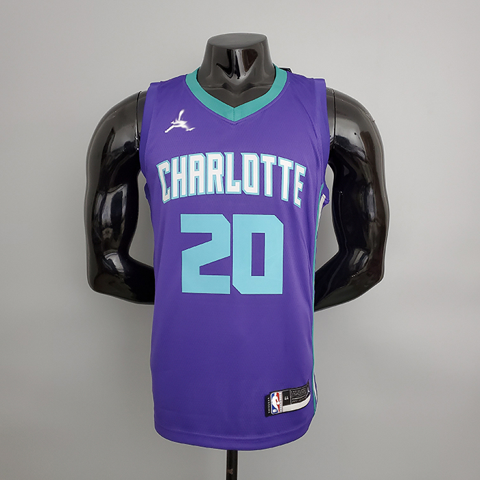 Charlotte Hornets Hayward#20 Purple NBA Jersey-4047505