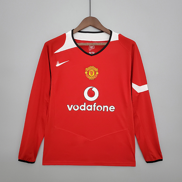 Retro Manchester United M-U llong sleeve 04/06 home Jersey version-252788