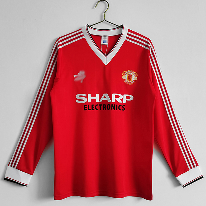 1983 Retro Manchester United M-U Home Jersey version Long sleeve-1074880