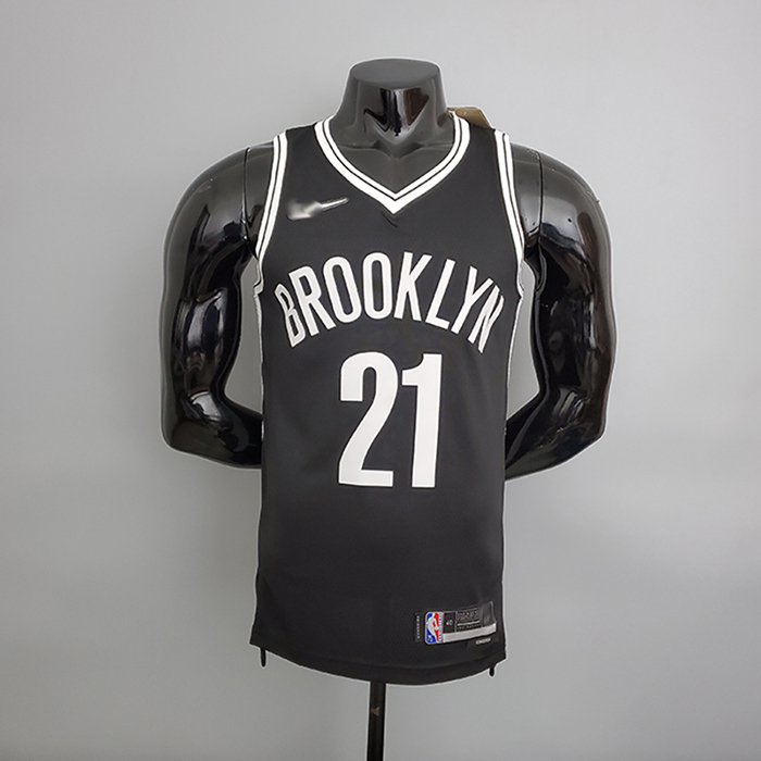 75th Anniversary Brooklyn Nets Black NBA Jersey #21 White NBA Jersey-3579536