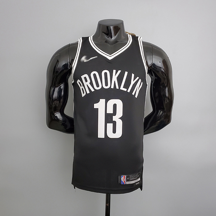 75th Anniversary Brooklyn Nets Black NBA Jersey #13 White NBA Jersey-6395142