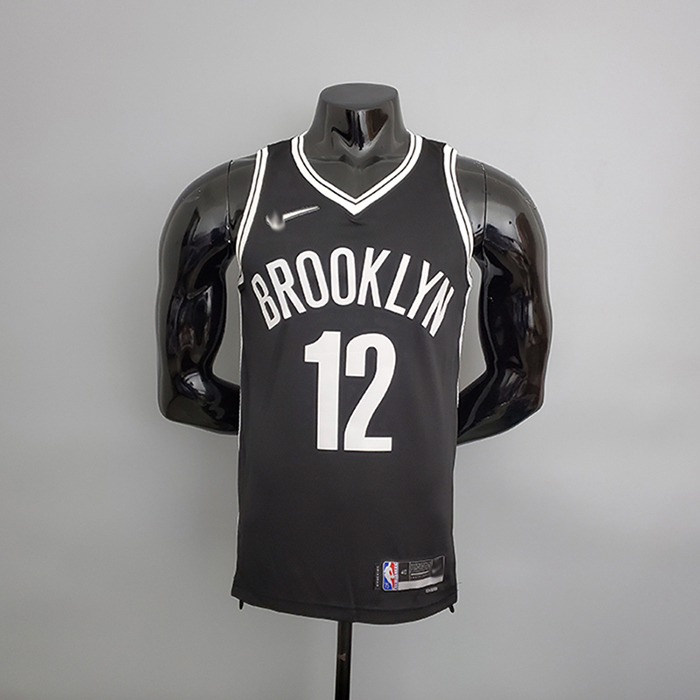 75th Anniversary Brooklyn Nets Black NBA Jersey #12 White NBA Jersey-779546