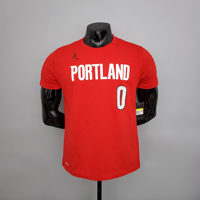 Portland Trail Blazers #0 Short sleeve T-shirt Red-1688832