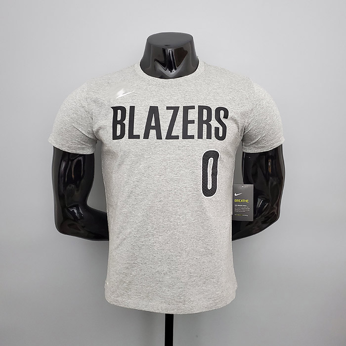 Portland Trail Blazers #0 Short sleeve T-shirt Gray-5735007