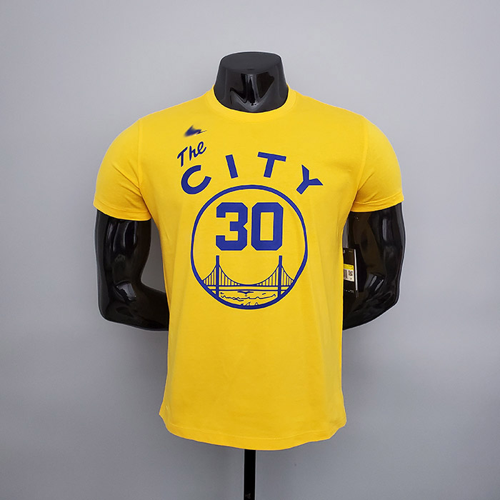 Golden State Warriors #30 Short sleeve T-shirt Yellow-5428545