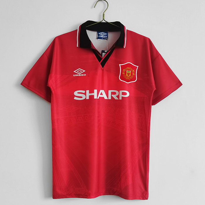 1994/96 Retro Manchester United M-U Home Red Jersey version short sleeve-6949696