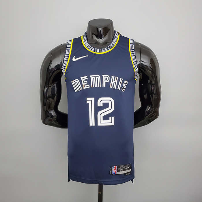 2022 season morant#12 Memphis Grizzlies City Edition Royal Blue NBA Jersey-2169764