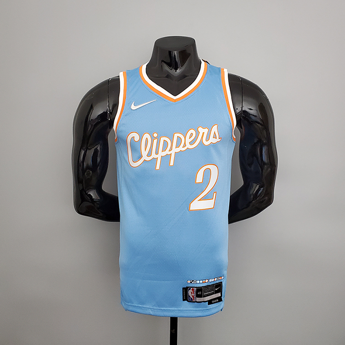 2022 season Leonard #2 LA Clippers City Edition Blue NBA Jersey-2074036