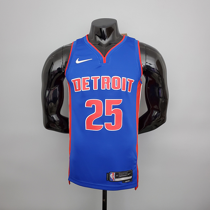 75th Anniversary Rose #25 Detroit Pistons Blue NBA Jersey-5413054
