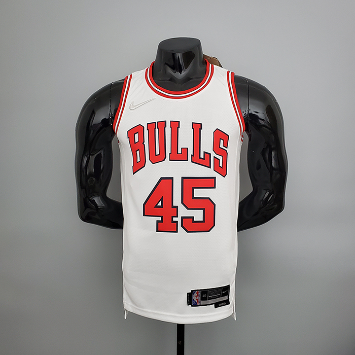 75th Anniversary Jordan #45 Chicago Bulls White NBA Jersey-8173748