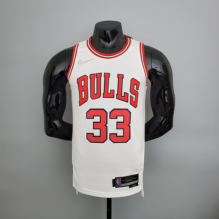 75th Anniversary Pippen #33 Chicago Bulls White NBA Jersey-1097543