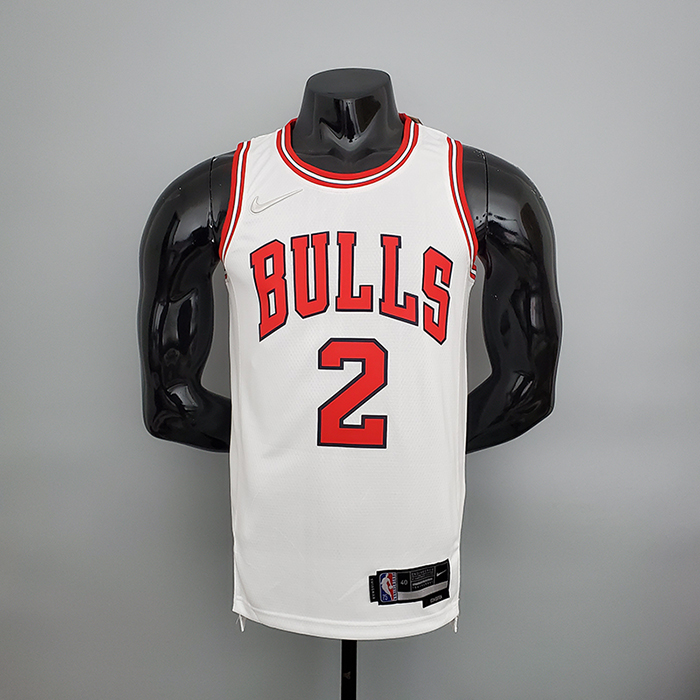 75th Anniversary BALL #2 Chicago Bulls White NBA Jersey-8952589