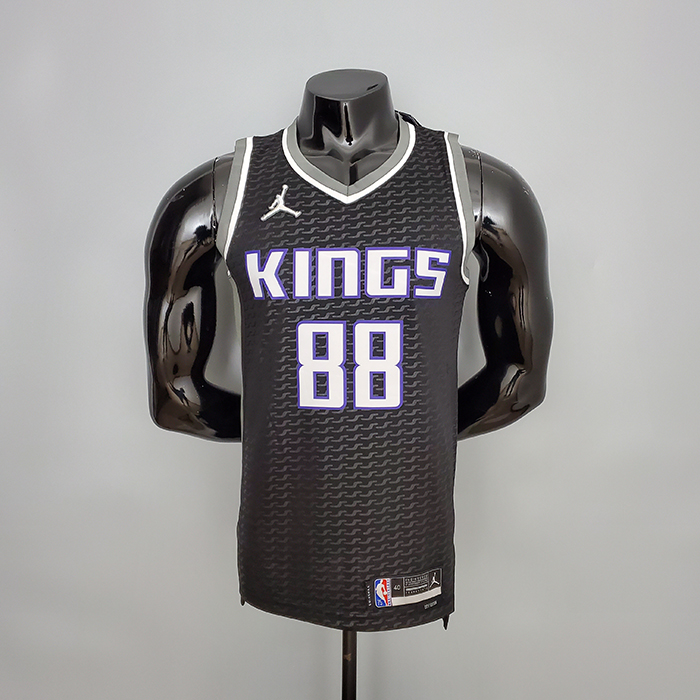 75th Anniversary QUETA #88 Jordan Kings Black NBA Jersey-1801391
