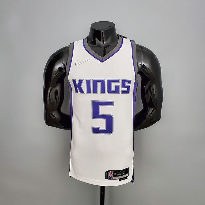 75th Anniversary Fox#5 Kings White NBA Jersey-9406741