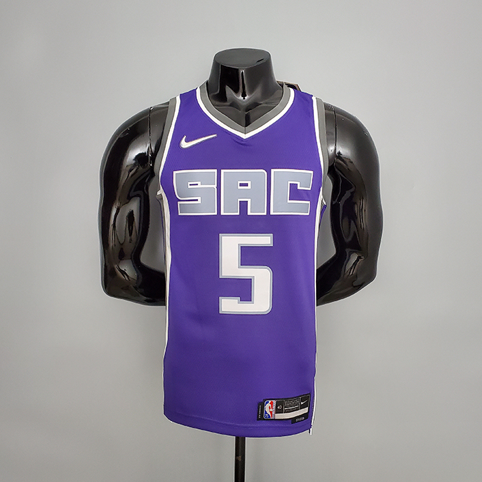 75th Anniversary Fox#5 Kings Purple NBA Jersey-6732380