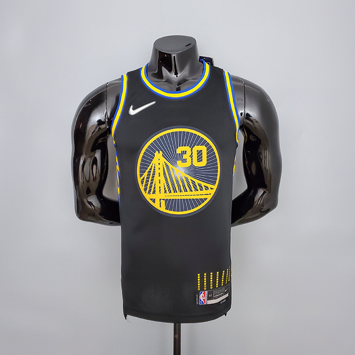75th Anniversary Curry #2974 Golden State Warriors Black NBA Jersey-6670583