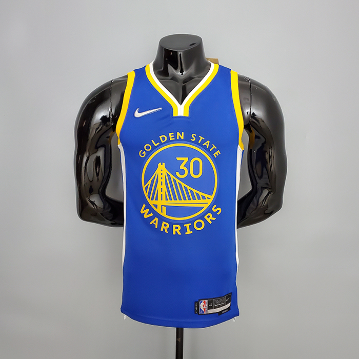 75th Anniversary Curry #2974 Golden State Warriors Blue NBA Jersey-3587266
