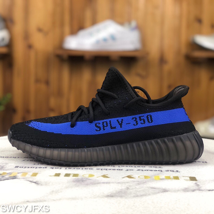 Kanye West Yeezy SPLY 350 V2 Boost Running Shoes-Black/Blue-8197234