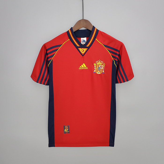 1998 Retro Spain home Jersey version short sleeve-5205069