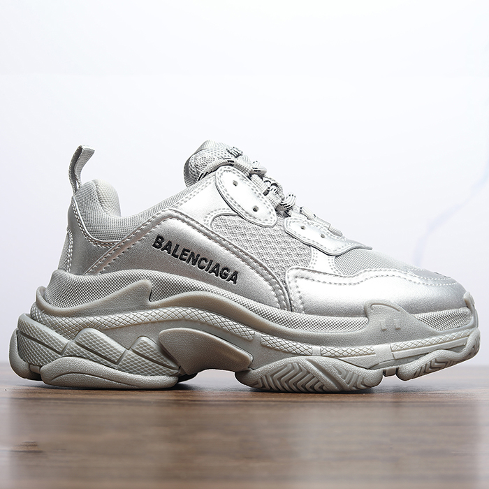 Balenciaga Triple S Sneaker 17FW ins Running Shoes-All Silver-2501872