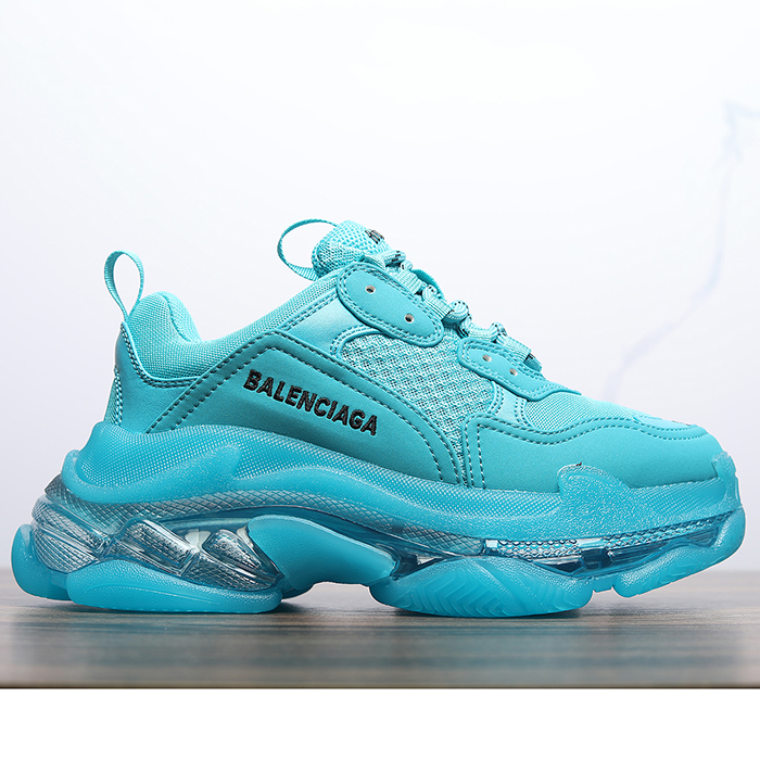 Balenciaga Triple S Sneaker 17FW ins Women Running Shoes-Light Blue-7161705
