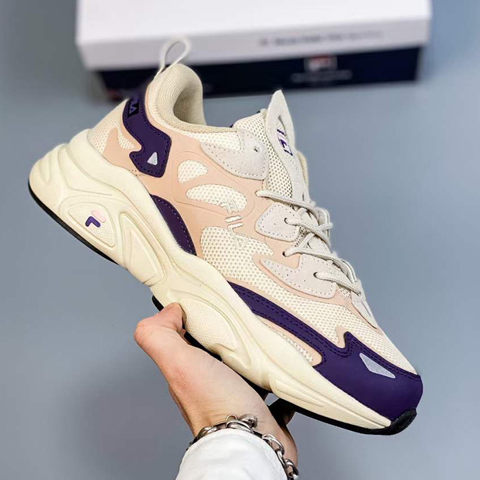 Retro Clunky Sneaker ulzzang ins Running Shoes-White/Purple-1994125