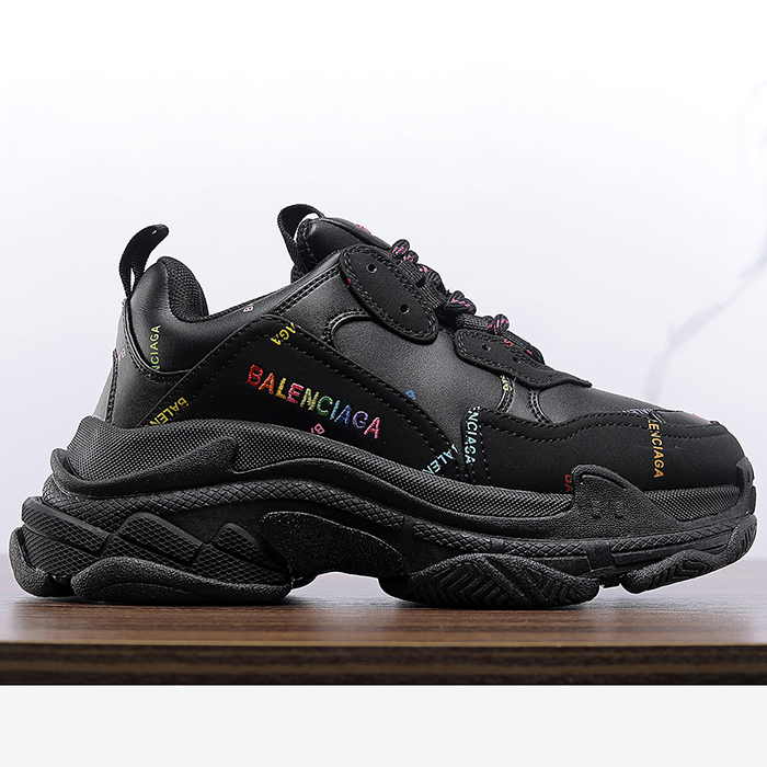 Balenciaga Triple S Sneaker 17FW ins Running Shoes-Black-6718153