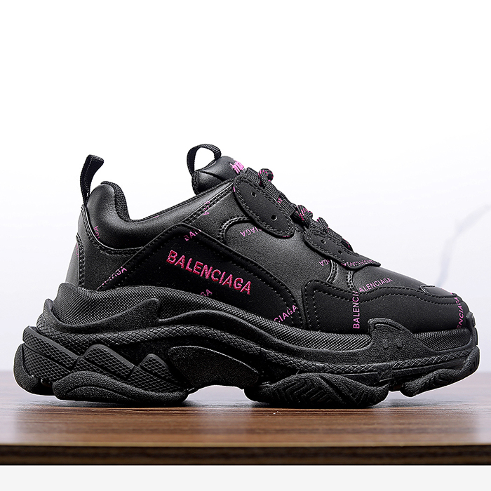 Balenciaga Triple S Sneaker 17FW ins Running Shoes-Black/Pink-198106