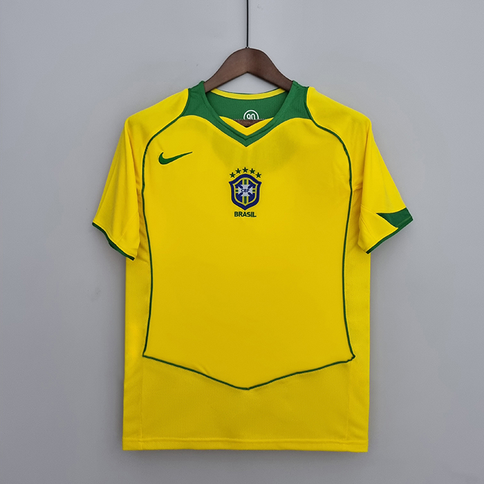 Retro 2004/06 Brazil home Jersey version short sleeve-369825
