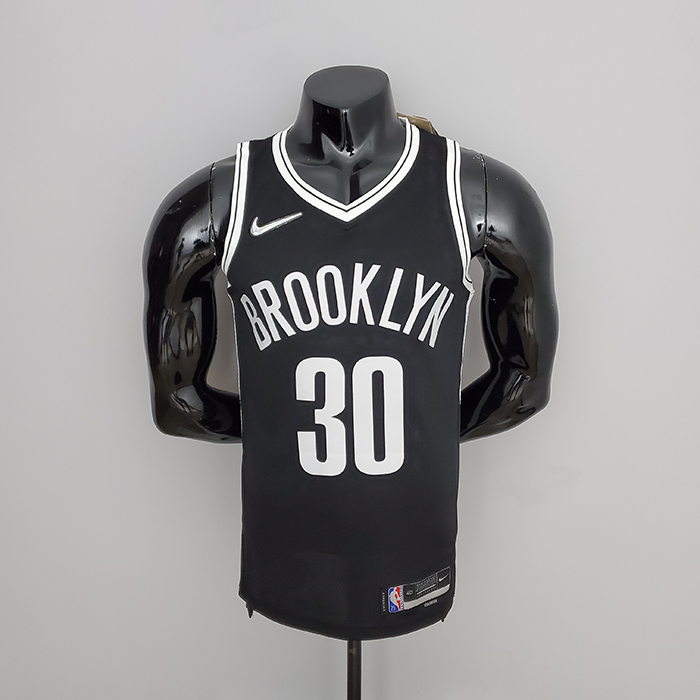 75th Anniversary Curry #30 Brooklyn Nets Black NBA Jersey-6441375