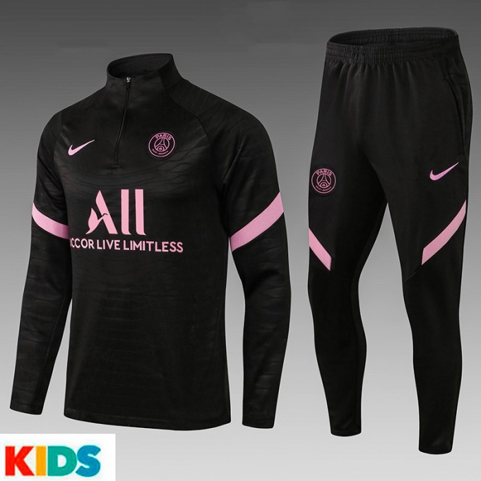 21/22 Paris Saint-Germain PSG Black Kids Edition Classic Jacket Training Suit (Top+Pant)-6562782