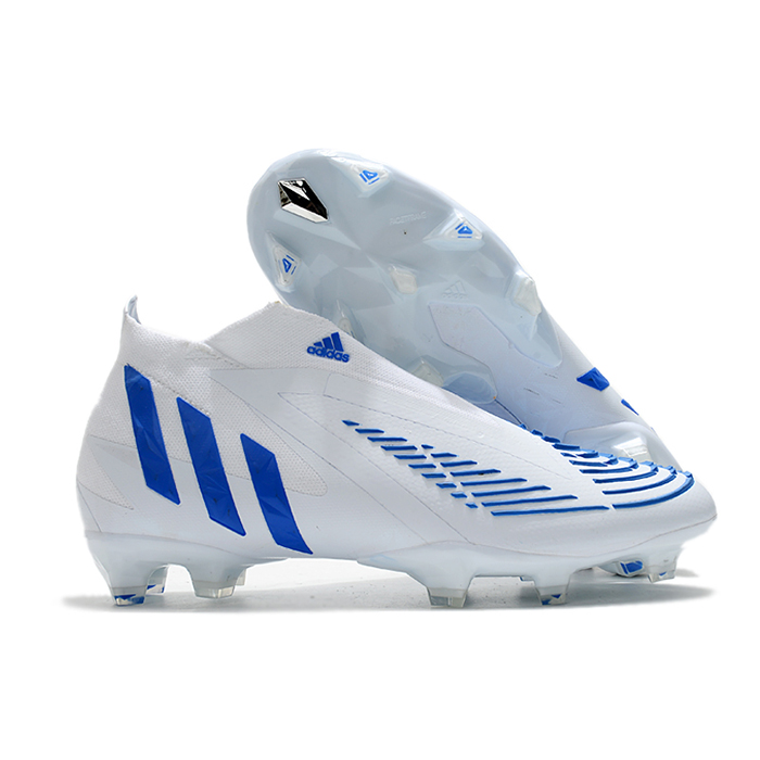 Predator Edge Geometric+ FG Soccer Shoes-White/Blue-3658205